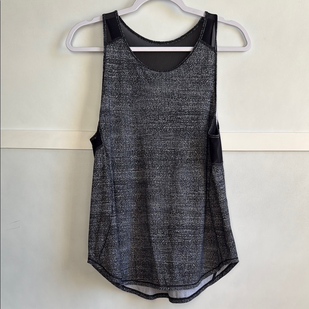 lululemon athletica Sculpt Black Gray Sleeveless Mesh Back Tank Top LIKE NEW